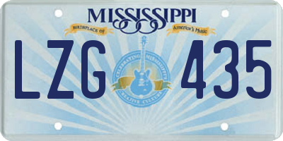 MS license plate LZG435