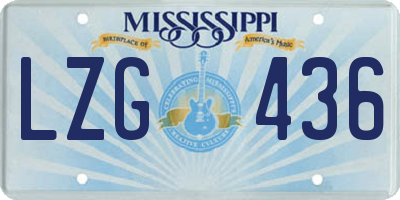 MS license plate LZG436