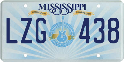 MS license plate LZG438