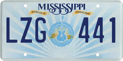 MS license plate LZG441