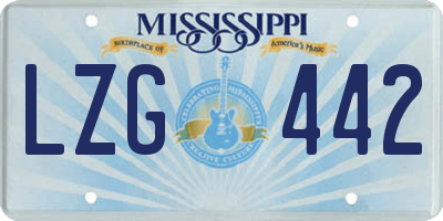 MS license plate LZG442