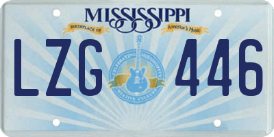 MS license plate LZG446