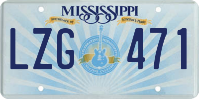 MS license plate LZG471