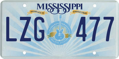 MS license plate LZG477