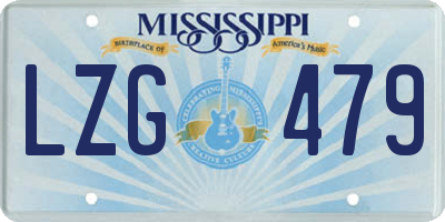 MS license plate LZG479