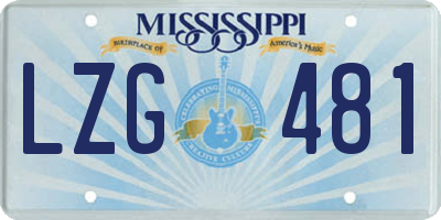 MS license plate LZG481