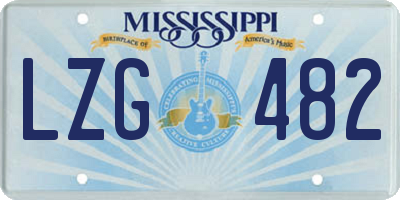 MS license plate LZG482