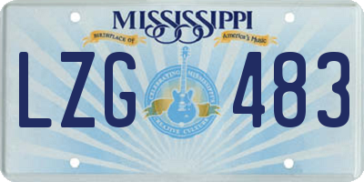 MS license plate LZG483