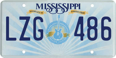 MS license plate LZG486