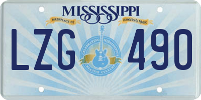 MS license plate LZG490