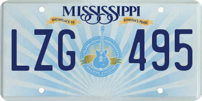 MS license plate LZG495