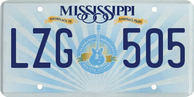 MS license plate LZG505
