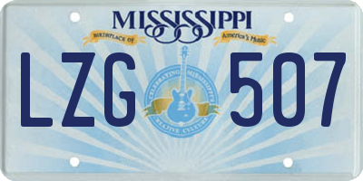 MS license plate LZG507