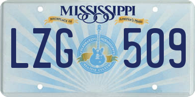 MS license plate LZG509