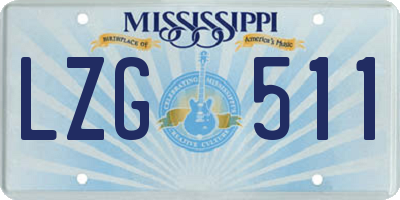 MS license plate LZG511
