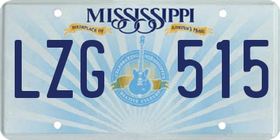 MS license plate LZG515