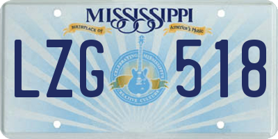 MS license plate LZG518