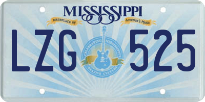 MS license plate LZG525
