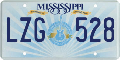 MS license plate LZG528