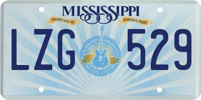 MS license plate LZG529