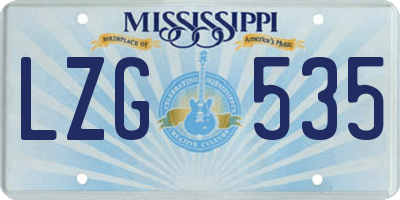 MS license plate LZG535