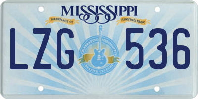 MS license plate LZG536