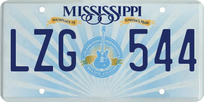 MS license plate LZG544
