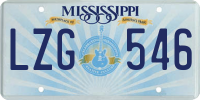 MS license plate LZG546