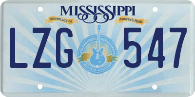 MS license plate LZG547