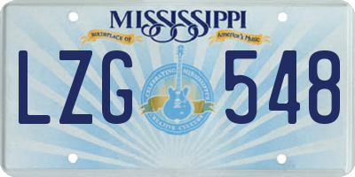 MS license plate LZG548