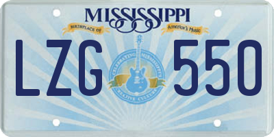 MS license plate LZG550