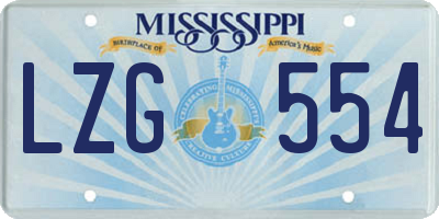 MS license plate LZG554