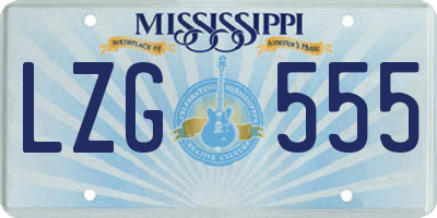 MS license plate LZG555