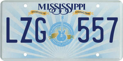 MS license plate LZG557