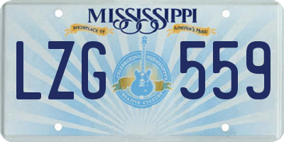 MS license plate LZG559