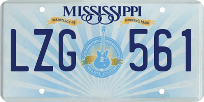MS license plate LZG561