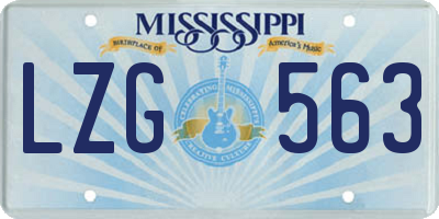 MS license plate LZG563