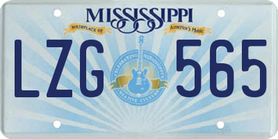 MS license plate LZG565