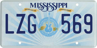 MS license plate LZG569