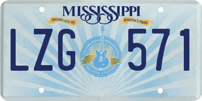 MS license plate LZG571