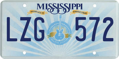MS license plate LZG572