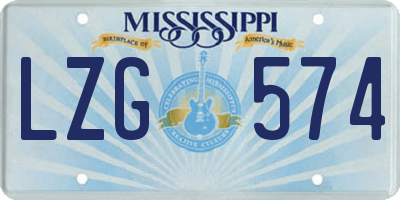 MS license plate LZG574