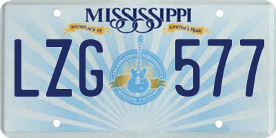 MS license plate LZG577