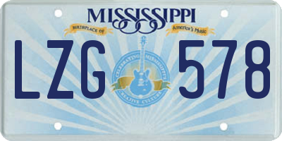 MS license plate LZG578