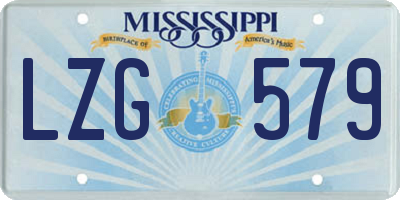 MS license plate LZG579