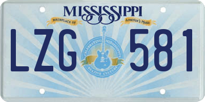 MS license plate LZG581
