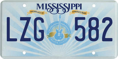 MS license plate LZG582