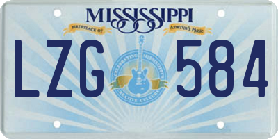 MS license plate LZG584