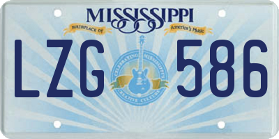 MS license plate LZG586