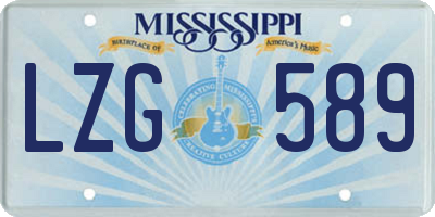 MS license plate LZG589